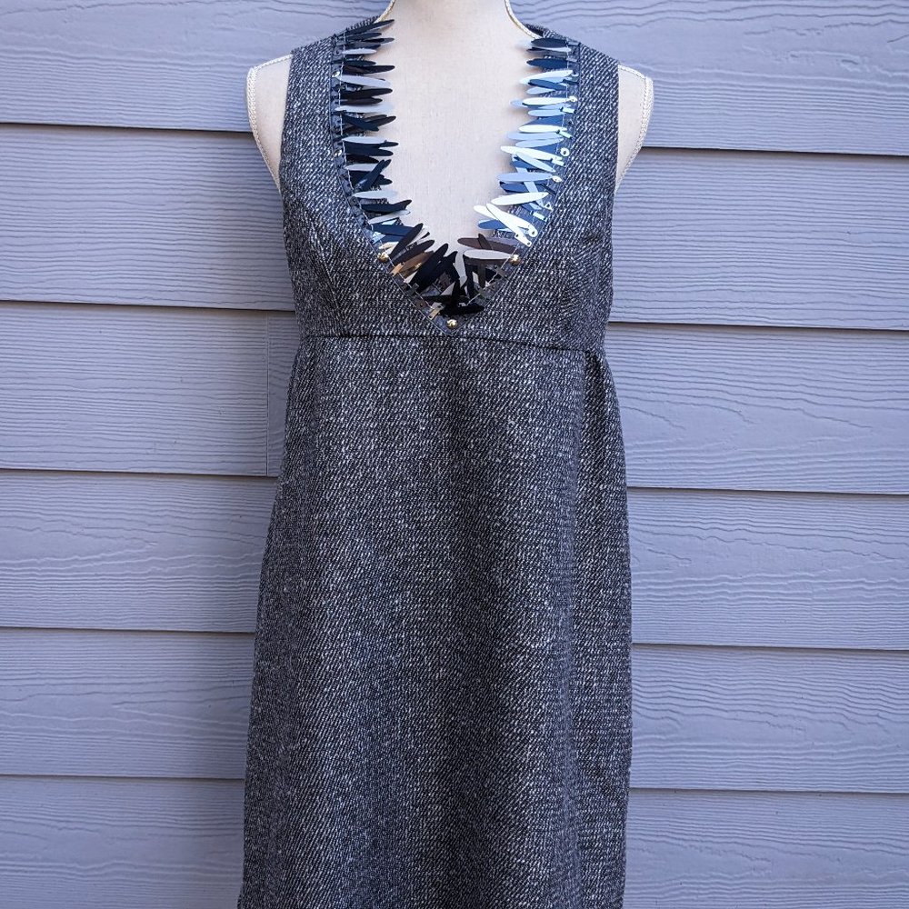 Anna Sui for Target Gray and Silver Embellished Halter Dress, M